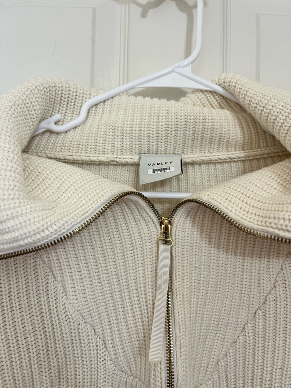Varley Mentone Half-Zip Knit Pullover in Egret - Picture 5 of 9